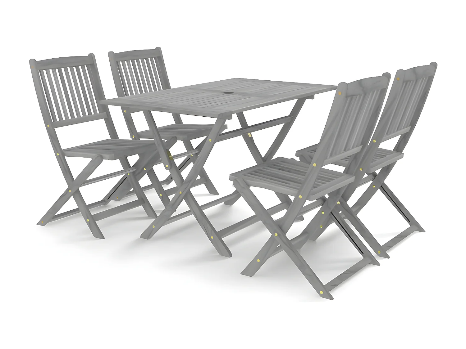 Salle à manger de jardin 5 pcs Bois d'acacia massif Gris BE30387