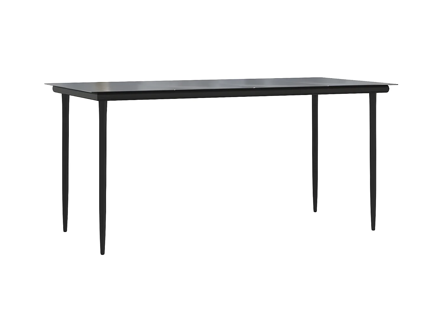 Comedor de jardín 5 piezas acero y textilene negro YOE62611