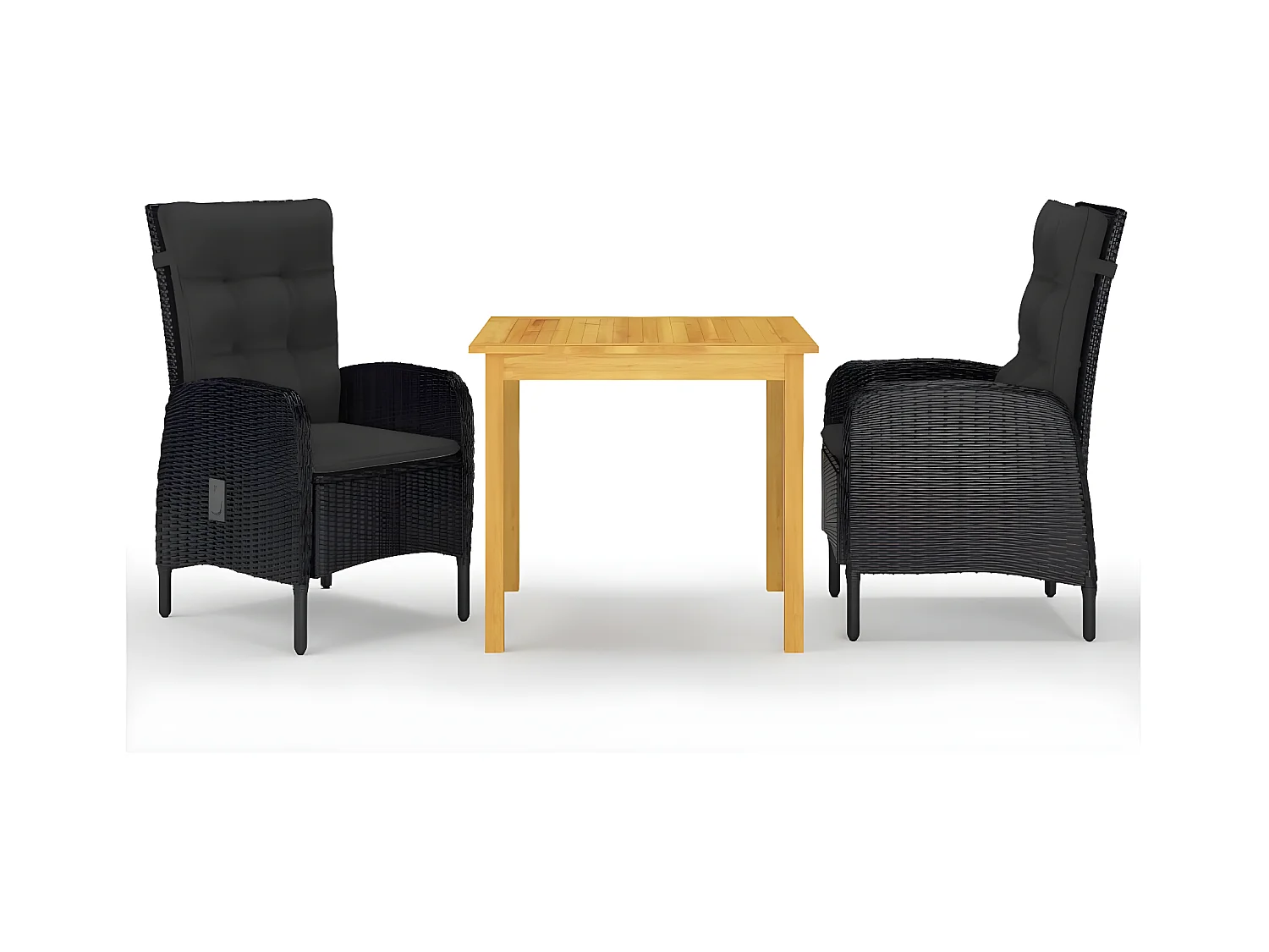 Ensemble de salle à manger de jardin 3 pcs Noir BE18824