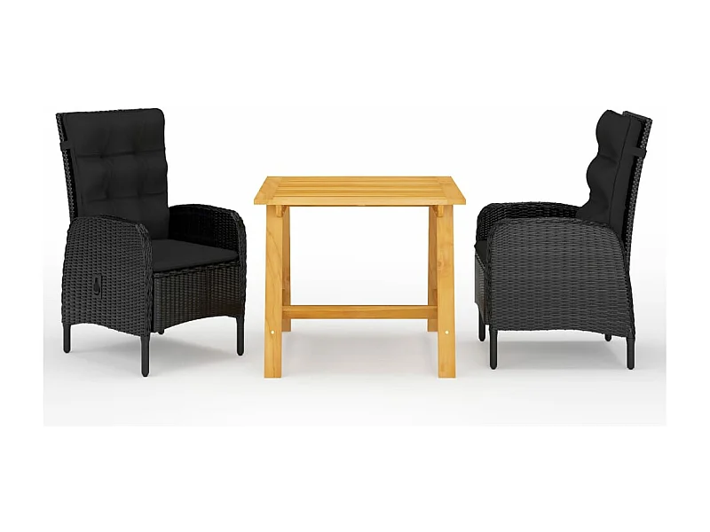 Ensemble de salle à manger de jardin 3 pcs Noir BE10901