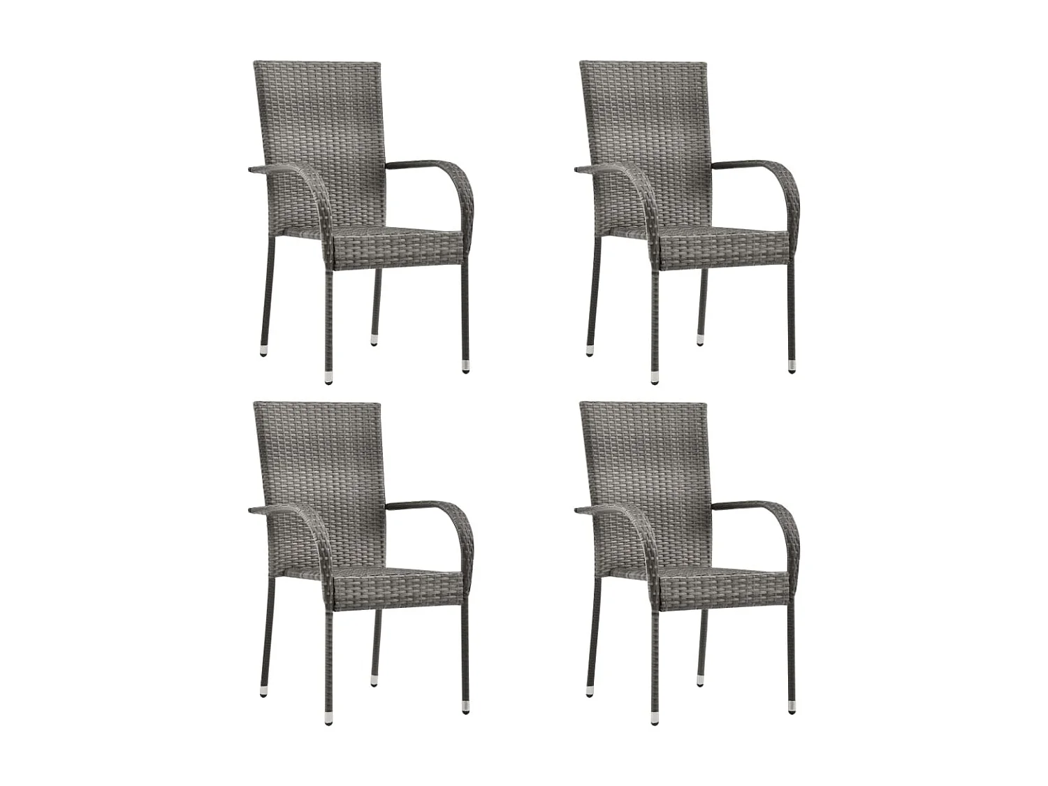 Set de muebles de comedor de jardín 5 piezas ratán PE gris YOE94736