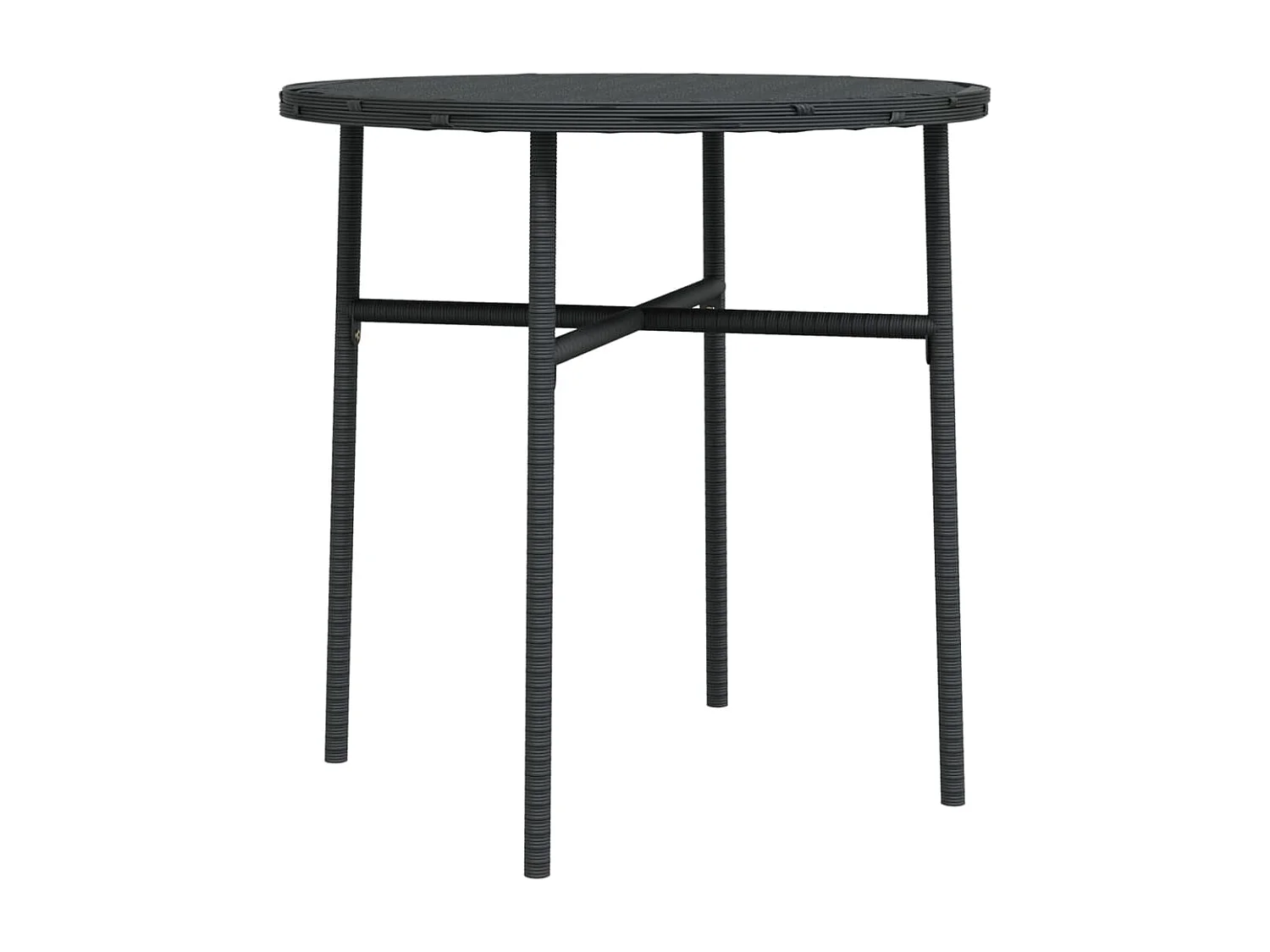 Salle à manger de jardin 3 pcs Résine tressée Noir BE80453