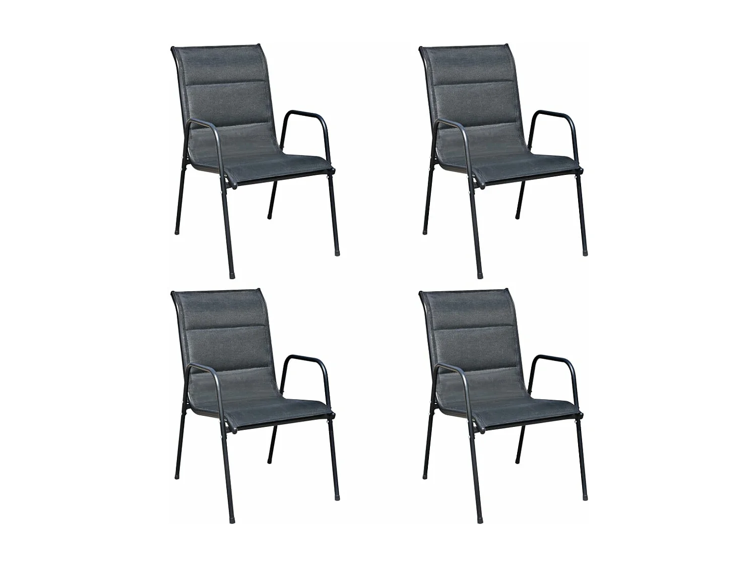 Salle à manger de jardin 5 pcs Acier Noir GFDF94539