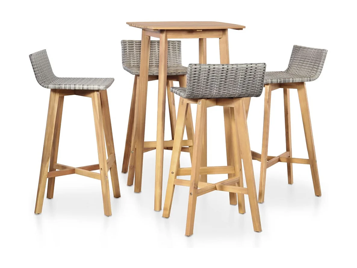 Salle à manger de jardin 5 pcs Bois d'acacia solide BE48469