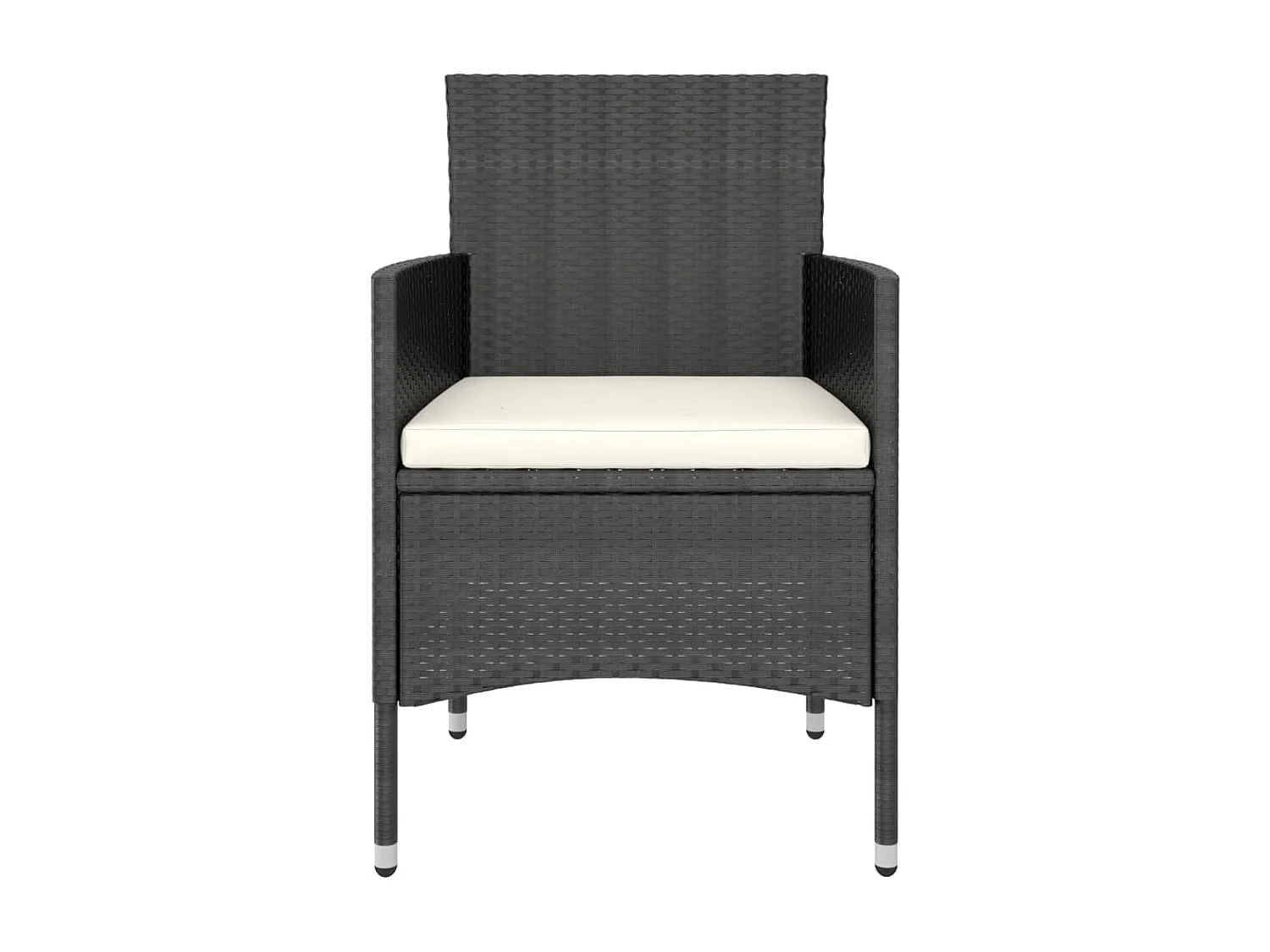 4 pcs conjunto de cadeiras e bancos de jardim vime PE preto PT233250