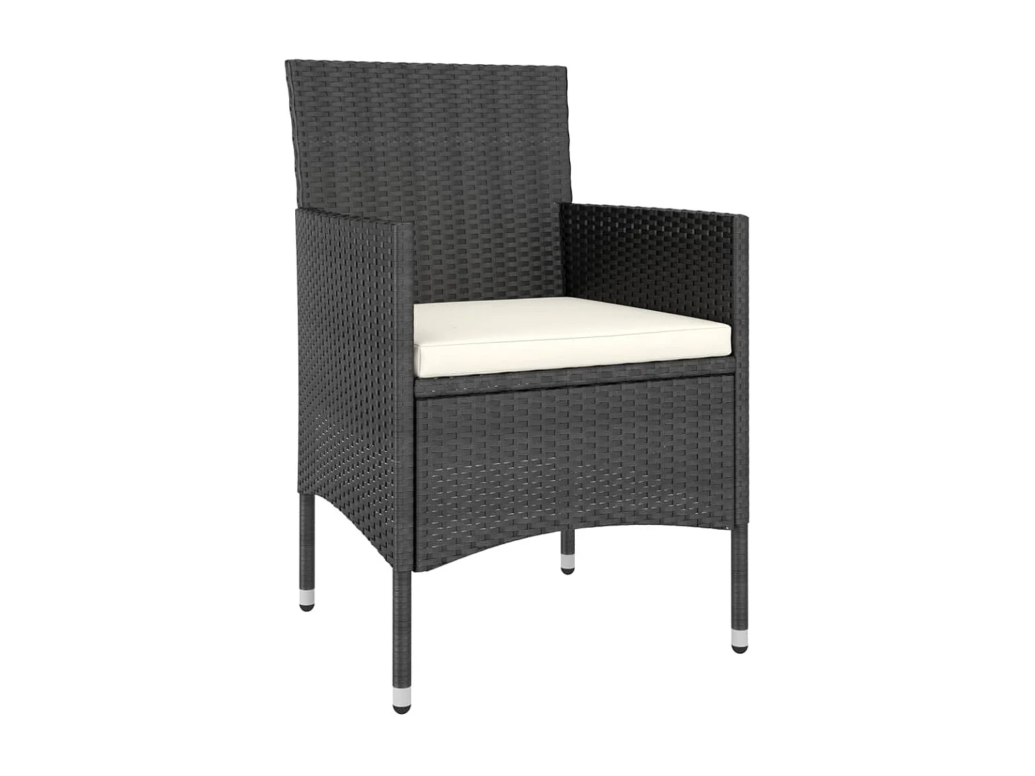 Jeu de chaise et tabouret de jardin 4 pcs Résine tressée Noir REO41322