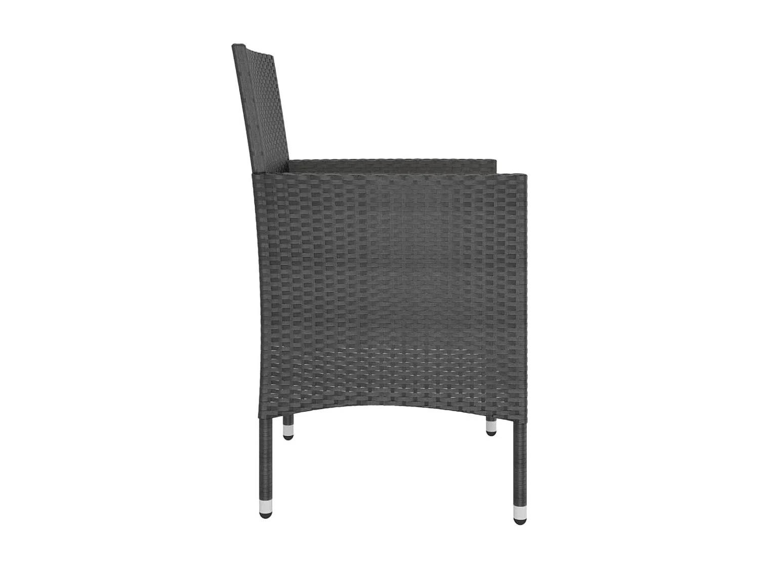 Jeu de chaise et tabouret de jardin 4 pcs Résine tressée Noir REO41322
