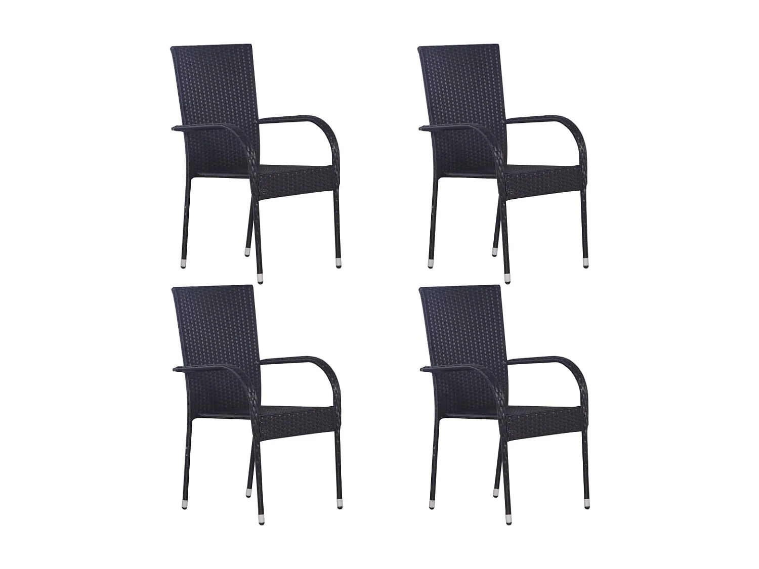 Ensemble à manger de jardin 5 pcs Noir Résine tressée BE67699