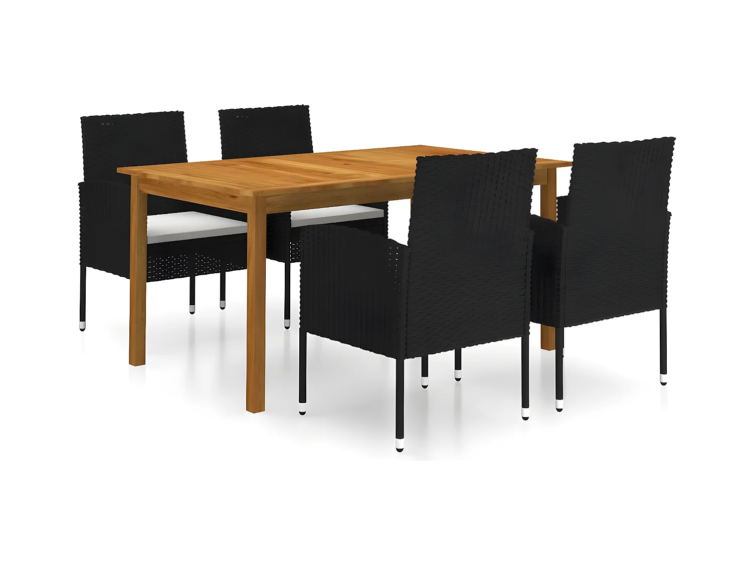 Ensemble de salle à manger de jardin 5 pcs Noir BE81088