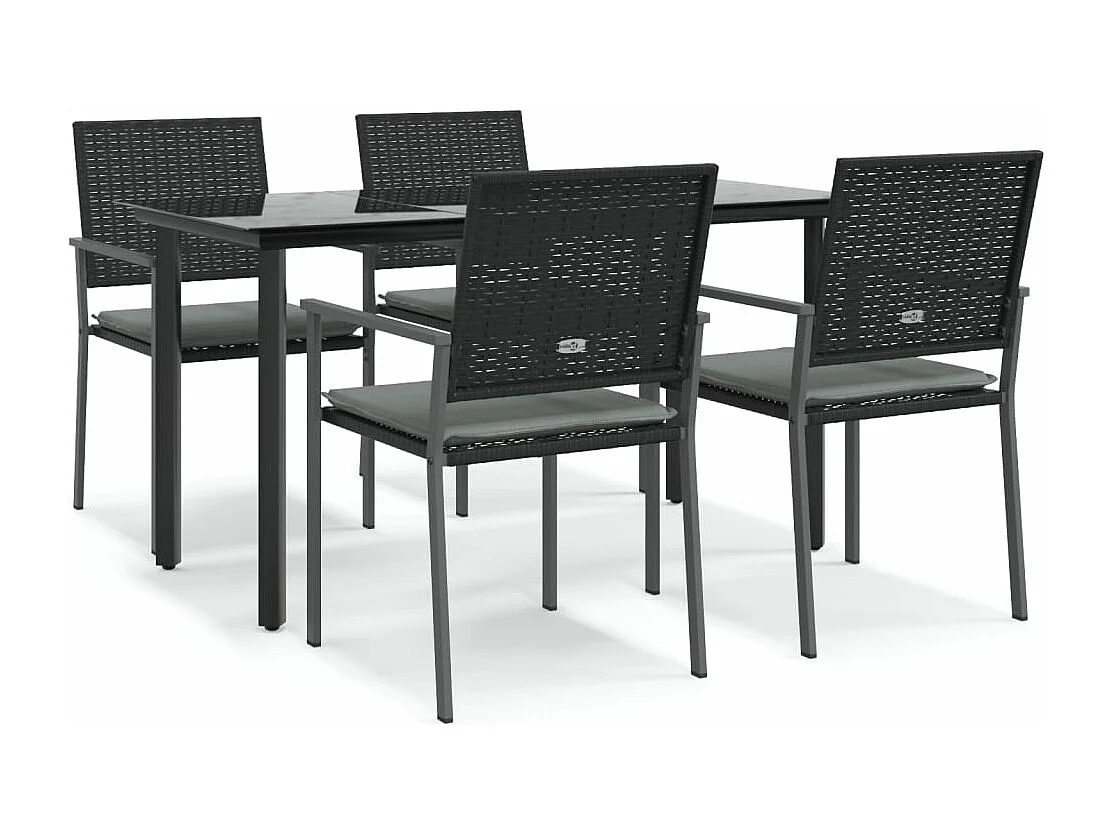 Comedor de jardín 5 piezas y cojines ratán sintético y acero YOE91631