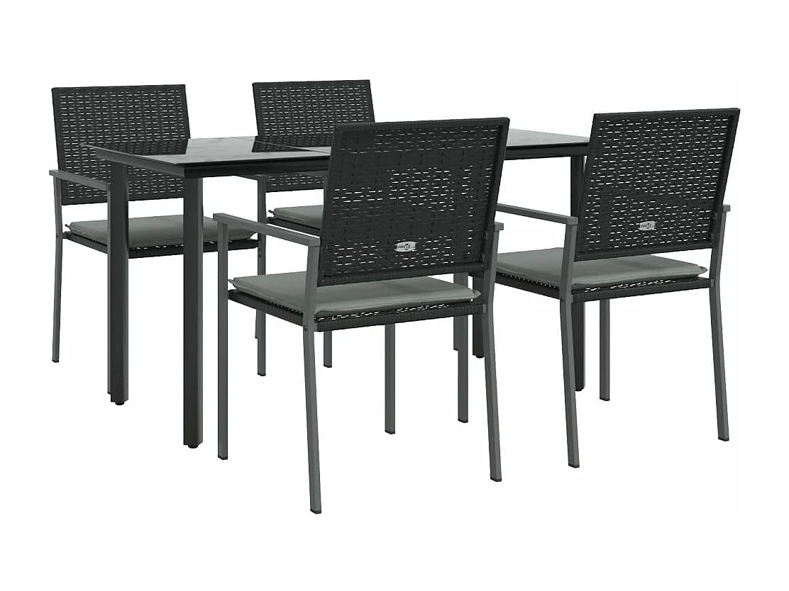 Comedor de jardín 5 piezas y cojines ratán sintético y acero YOE91631