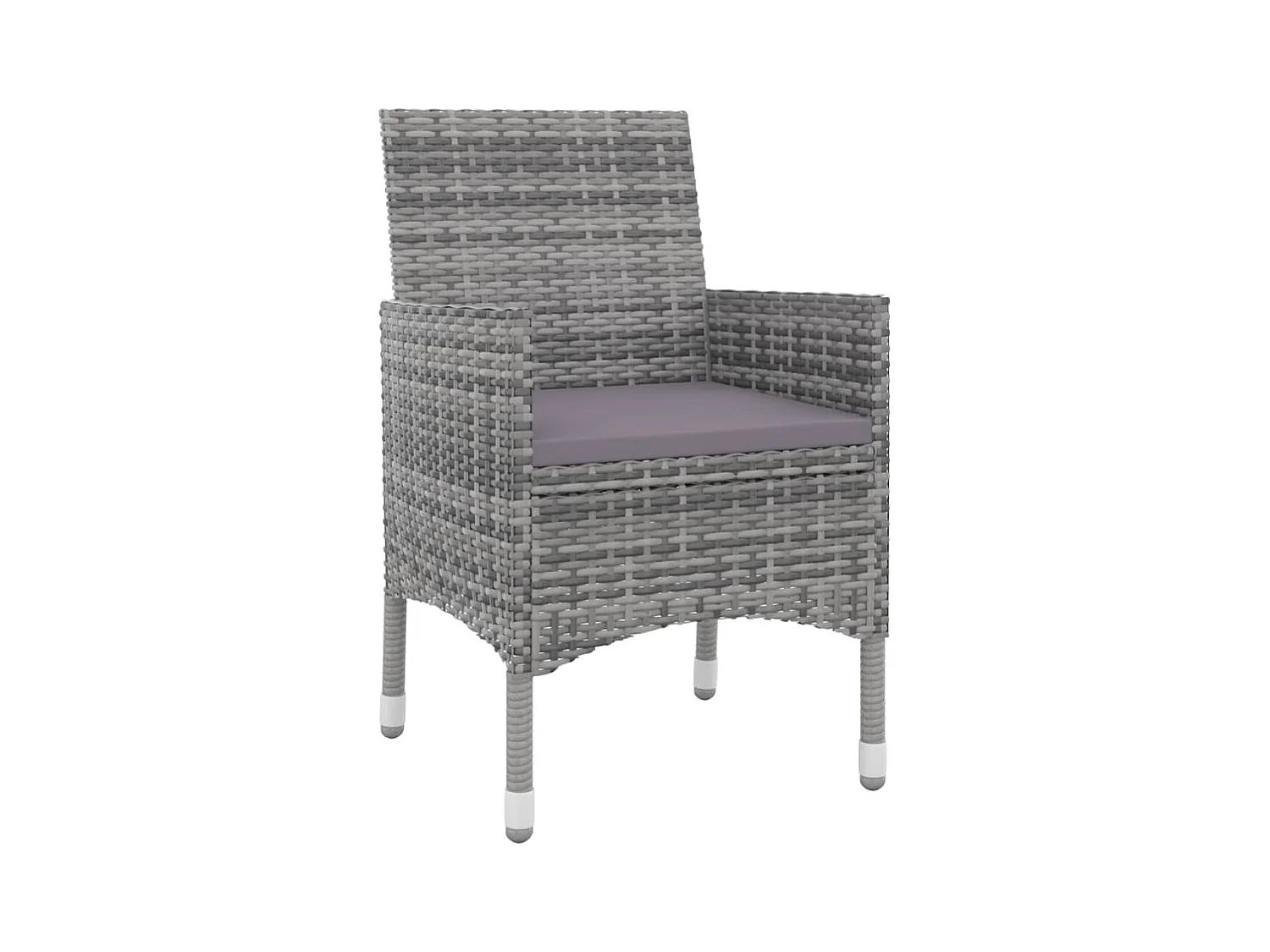 3-tlg. Garten-Essgruppe,Gartensitzgruppe mit Auflagen Poly Rattan und Glas -gkd20611