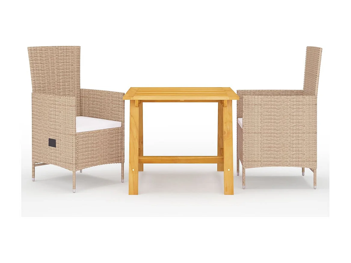 Ensemble de salle à manger de jardin 3 pcs Beige BE68669