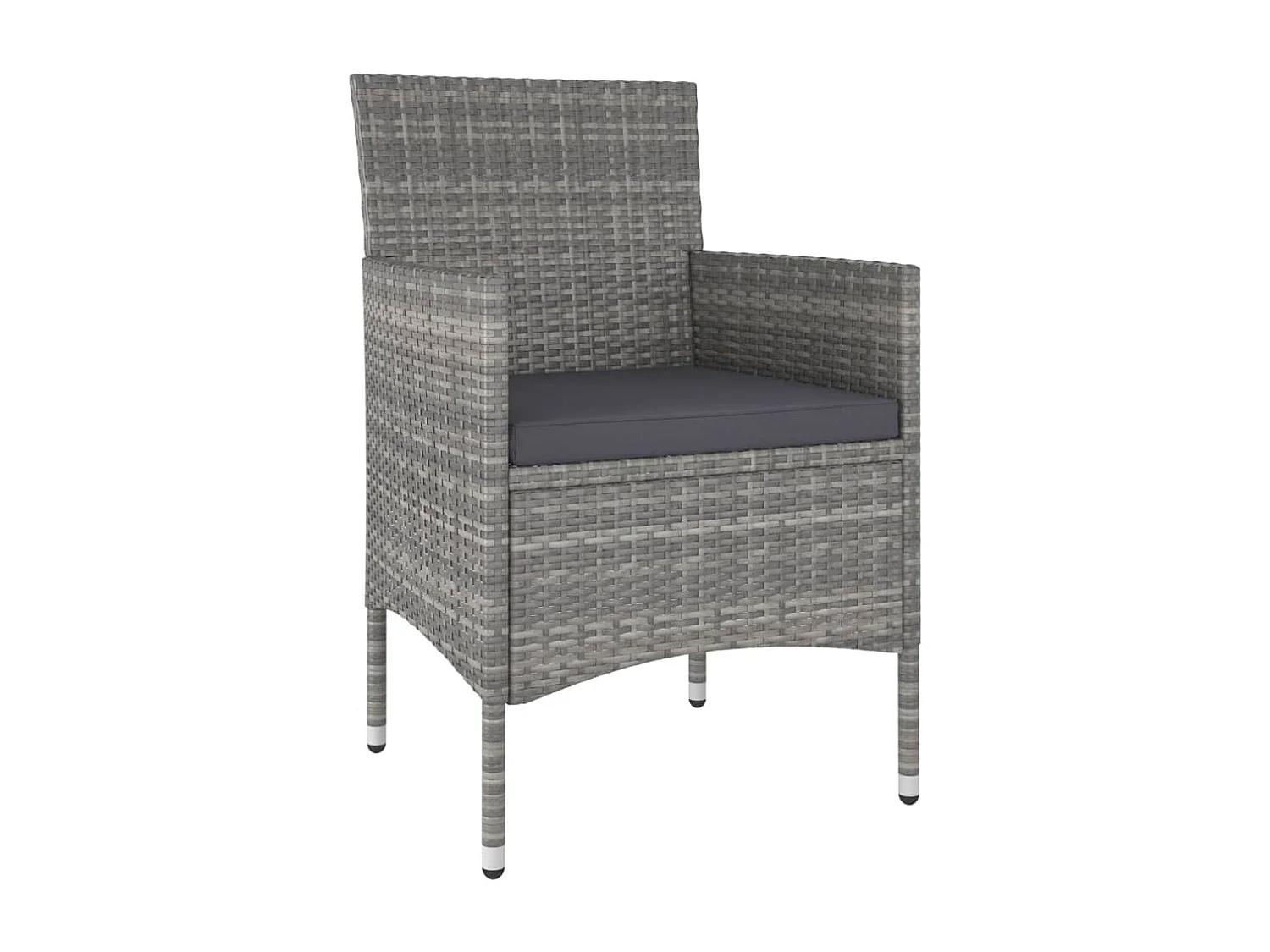 4-delige Tuinstoelen- en voetenbankenset poly rattan grijs NL974953