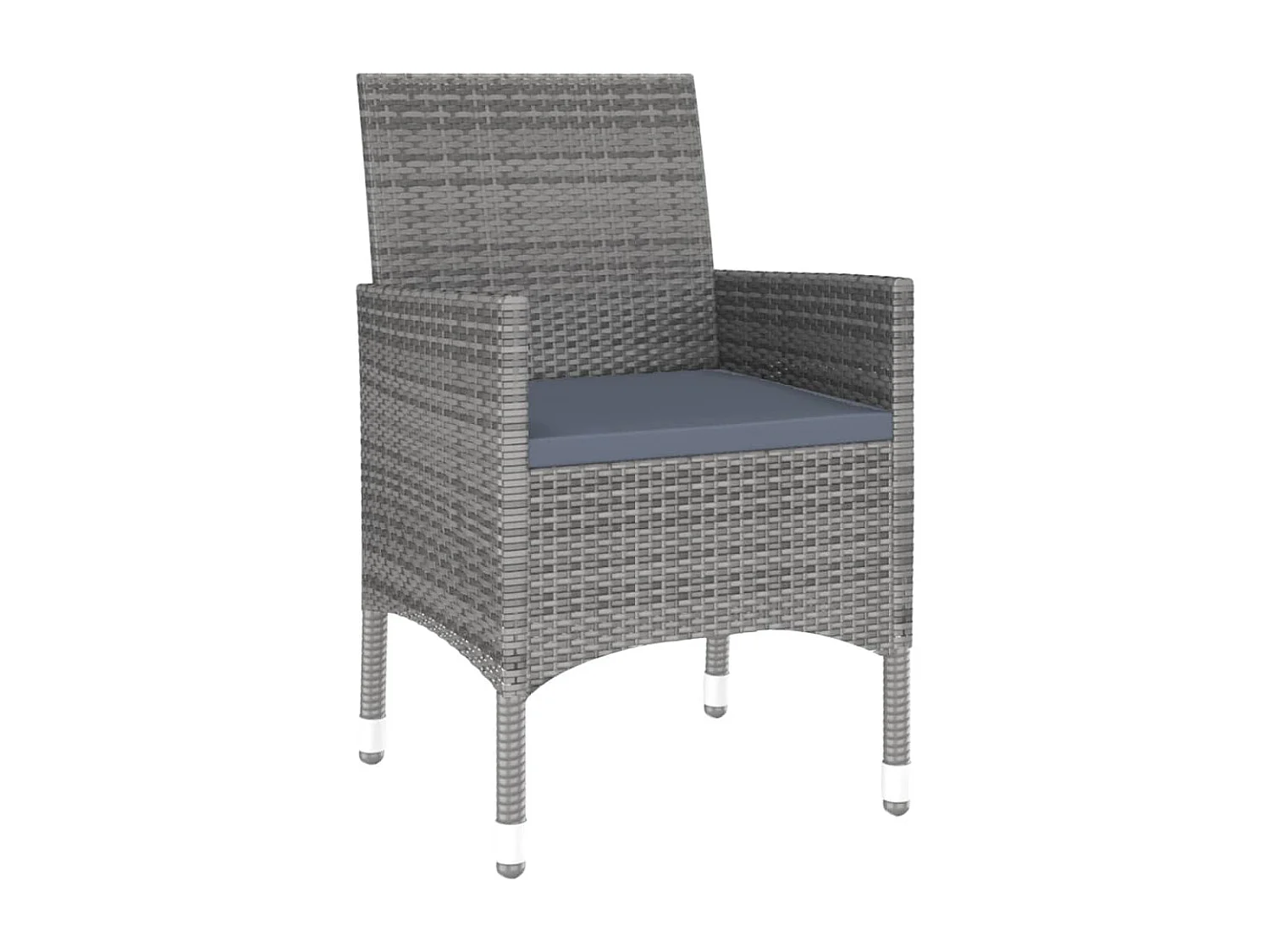 3-tlg. Garten-Essgruppe,Gartensitzgruppe Poly Rattan Grau -gkd30689