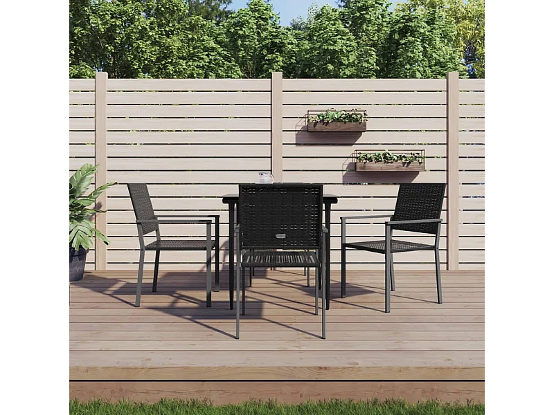 Ensemble à manger de jardin 5 pcs résine tressée acier BE94752