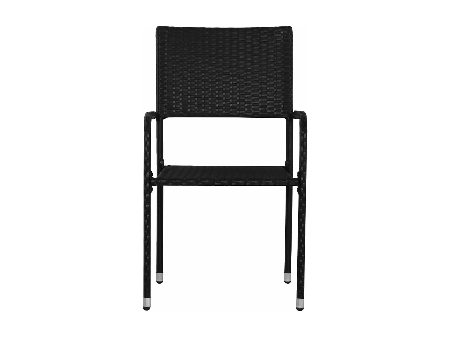 3 pcs conjunto de jantar para jardim vime PE preto PT311038