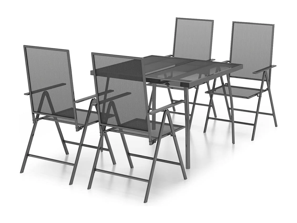 Ensemble à manger de jardin 5 pcs anthracite acier BE17995