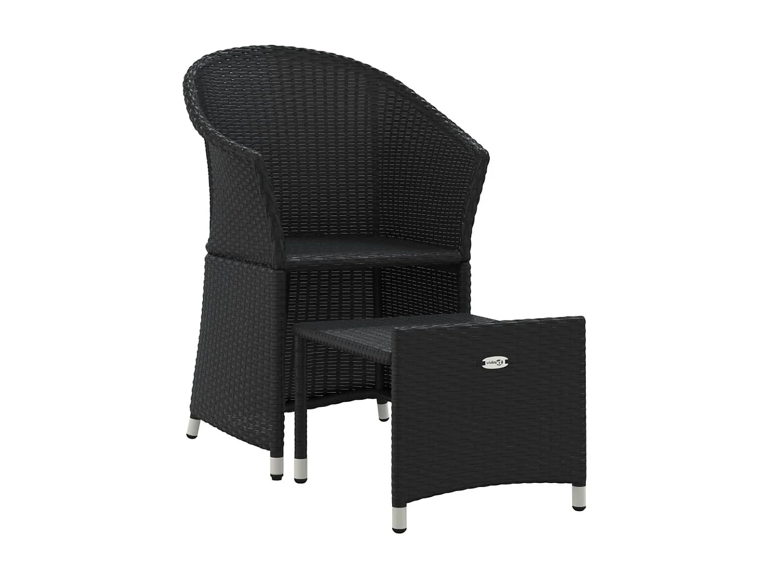 Salon de jardin 2 pcs avec coussins Noir Résine tressée BE51649