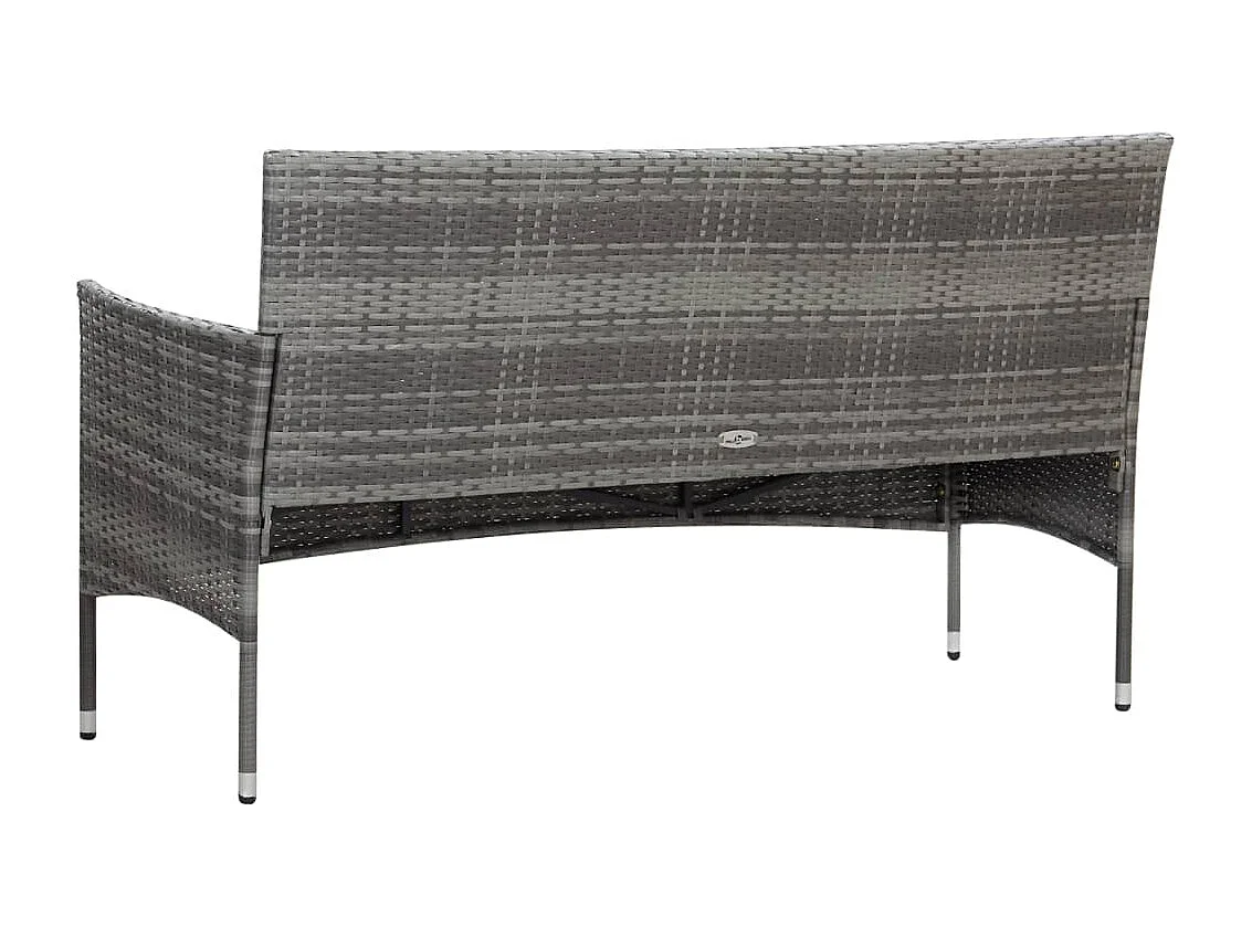 Salon de jardin 4 pcs avec coussins Résine tressée Gris BE35252