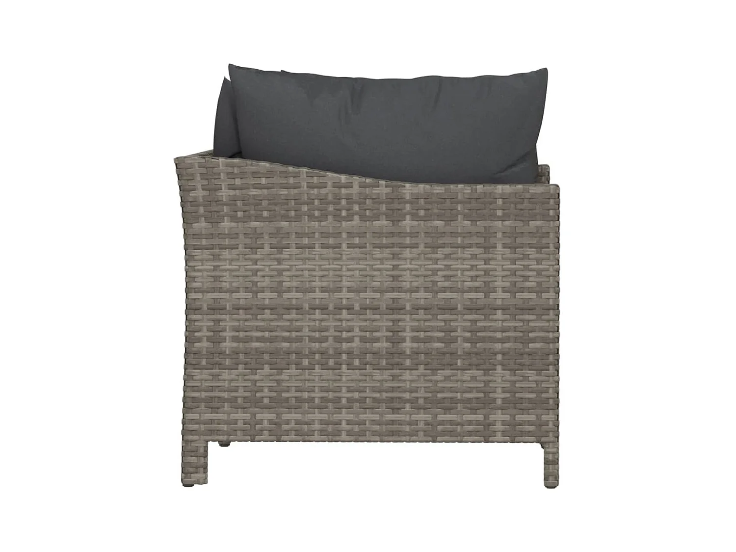 2-tlg. Garten-Sitzgruppe | Garten-Lounge-Set mit Kissen Grau Poly Rattan -GKD953779