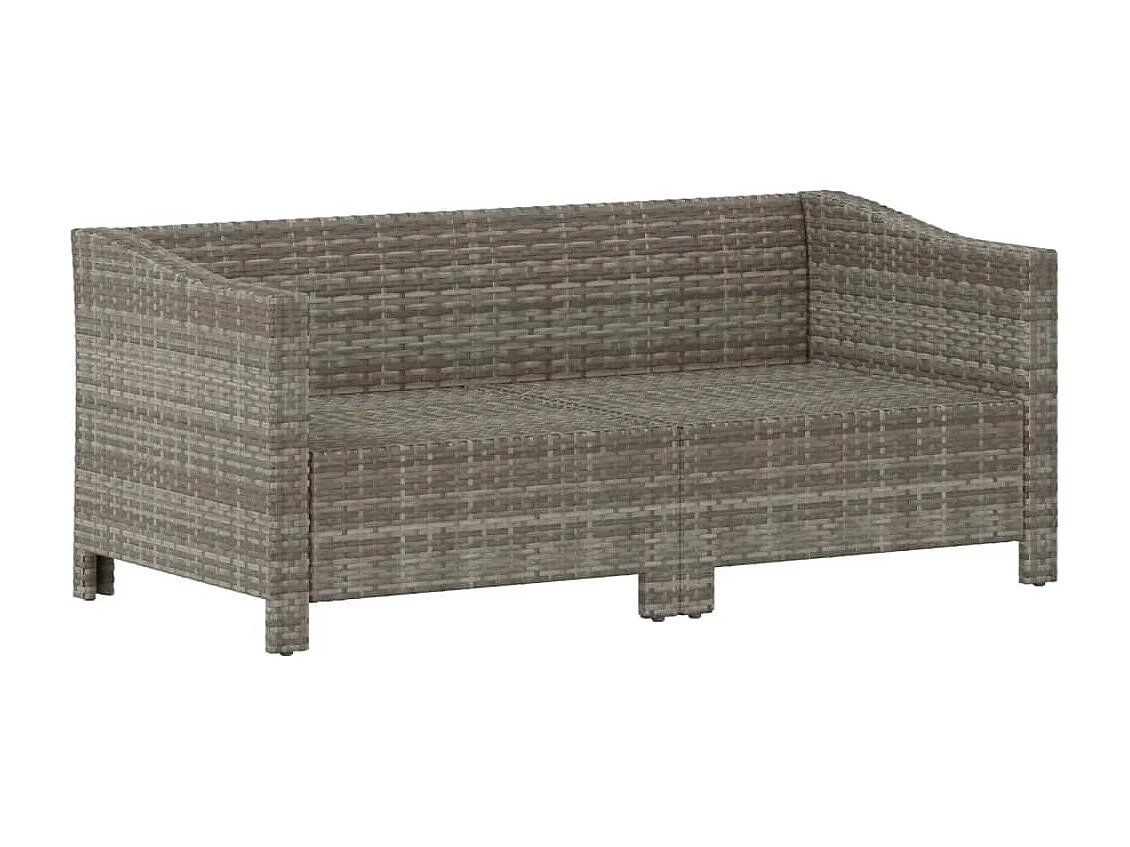 Salon de jardin 2 pcs avec coussins Gris Résine tressée BE70546