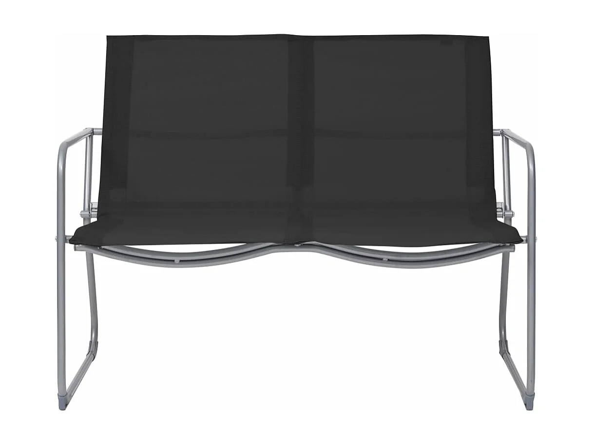 Salon de jardin 4 pcs Tissu et acier Noir BE31778