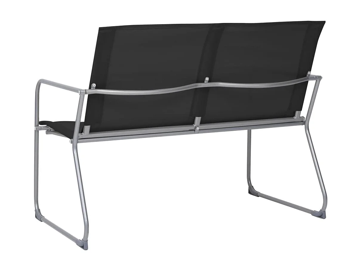 Salon de jardin 4 pcs Tissu et acier Noir BE31778