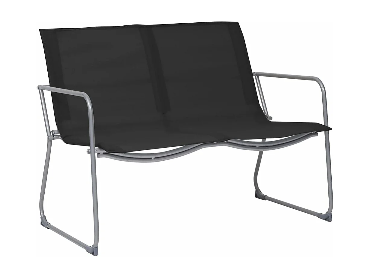 Salon de jardin 4 pcs Tissu et acier Noir BE31778