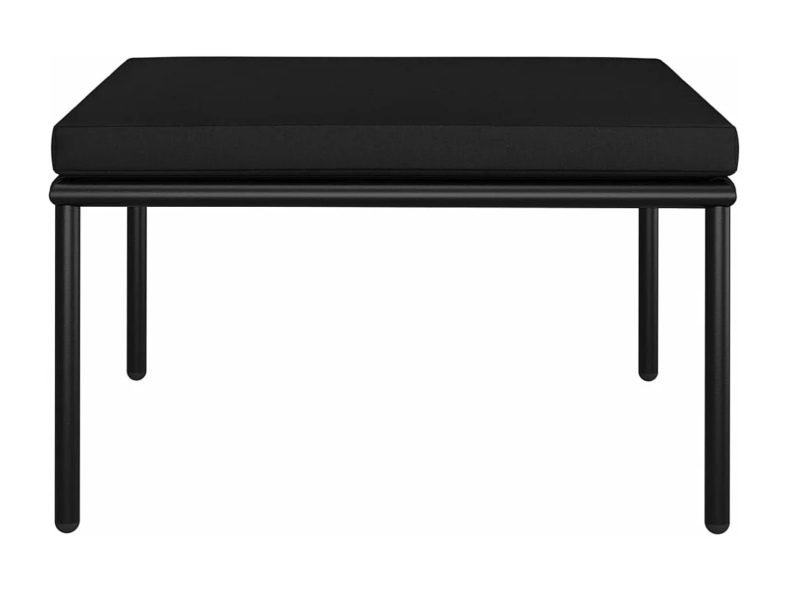 6 pcs conjunto lounge de jardim c/ almofadões PVC preto PT92618