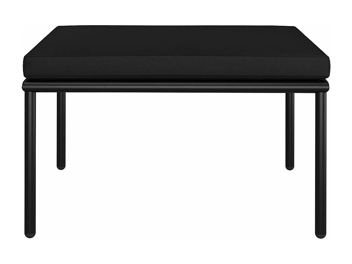 6 pcs conjunto lounge de jardim c/ almofadões PVC preto PT92618