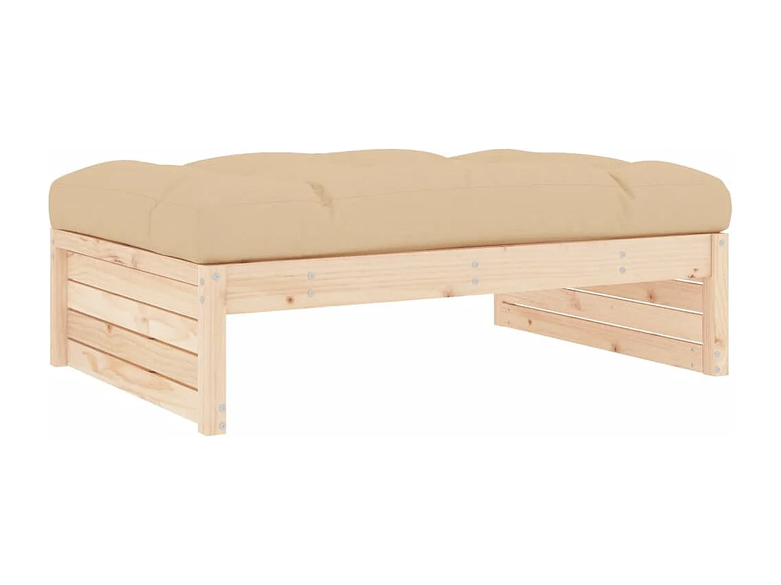 2-tlg. Garten-Sitzgruppe: Sofa + Tisch | Garten-Lounge-Set mit Kissen Massivholz -GKD692830