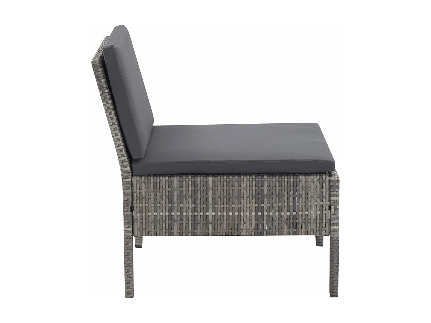 Salon de jardin 3 pcs avec coussins Résine tressée Gris BE26818