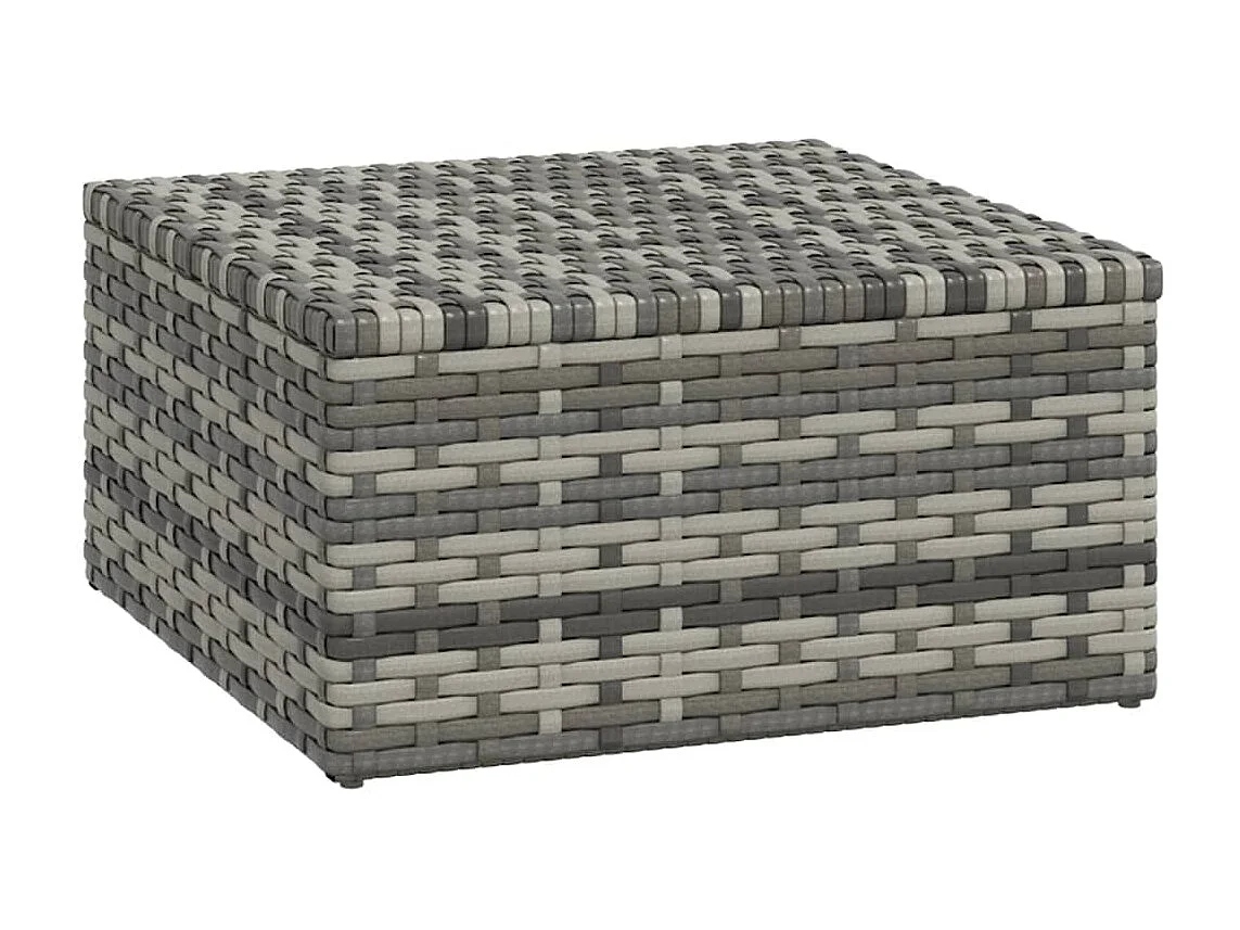 3-tlg. Garten-Sitzgruppe: Sofa + Tisch | Garten-Lounge-Set mit Kissen Grau Poly Rattan -GKD213854