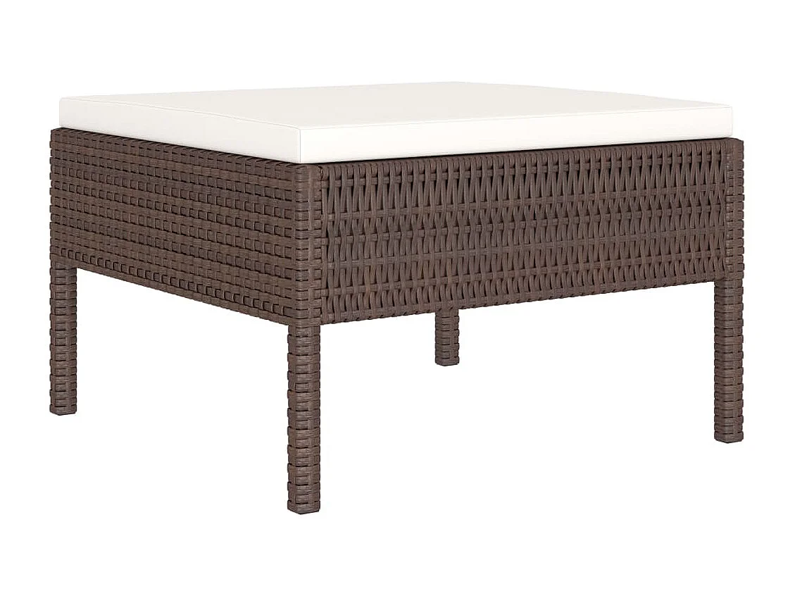 4-tlg. Garten-Sitzgruppe | Garten-Lounge-Set mit Auflagen Poly Rattan Braun -GKD861081