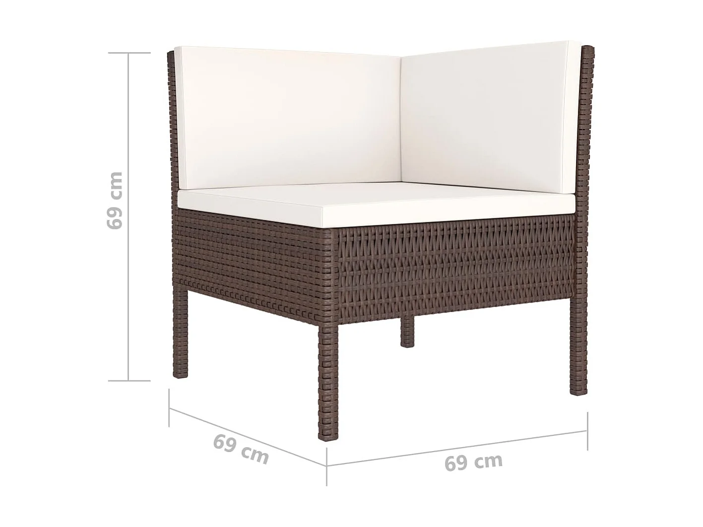 Salon de jardin 4 pcs avec coussins Résine tressée Marron BE11128