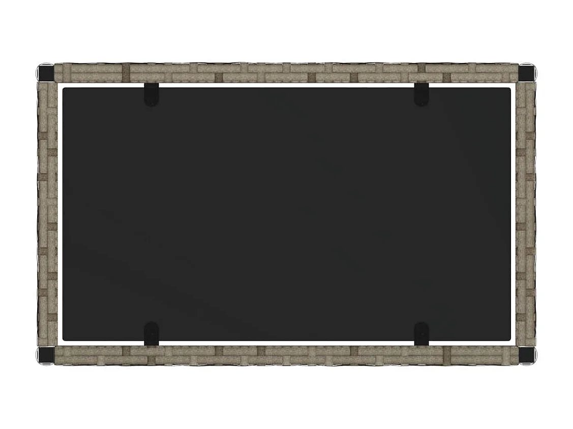 4-tlg. Garten-Sitzgruppe: Sofa + Tisch | Garten-Lounge-Set mit Kissen Grau Poly Rattan -GKD220728