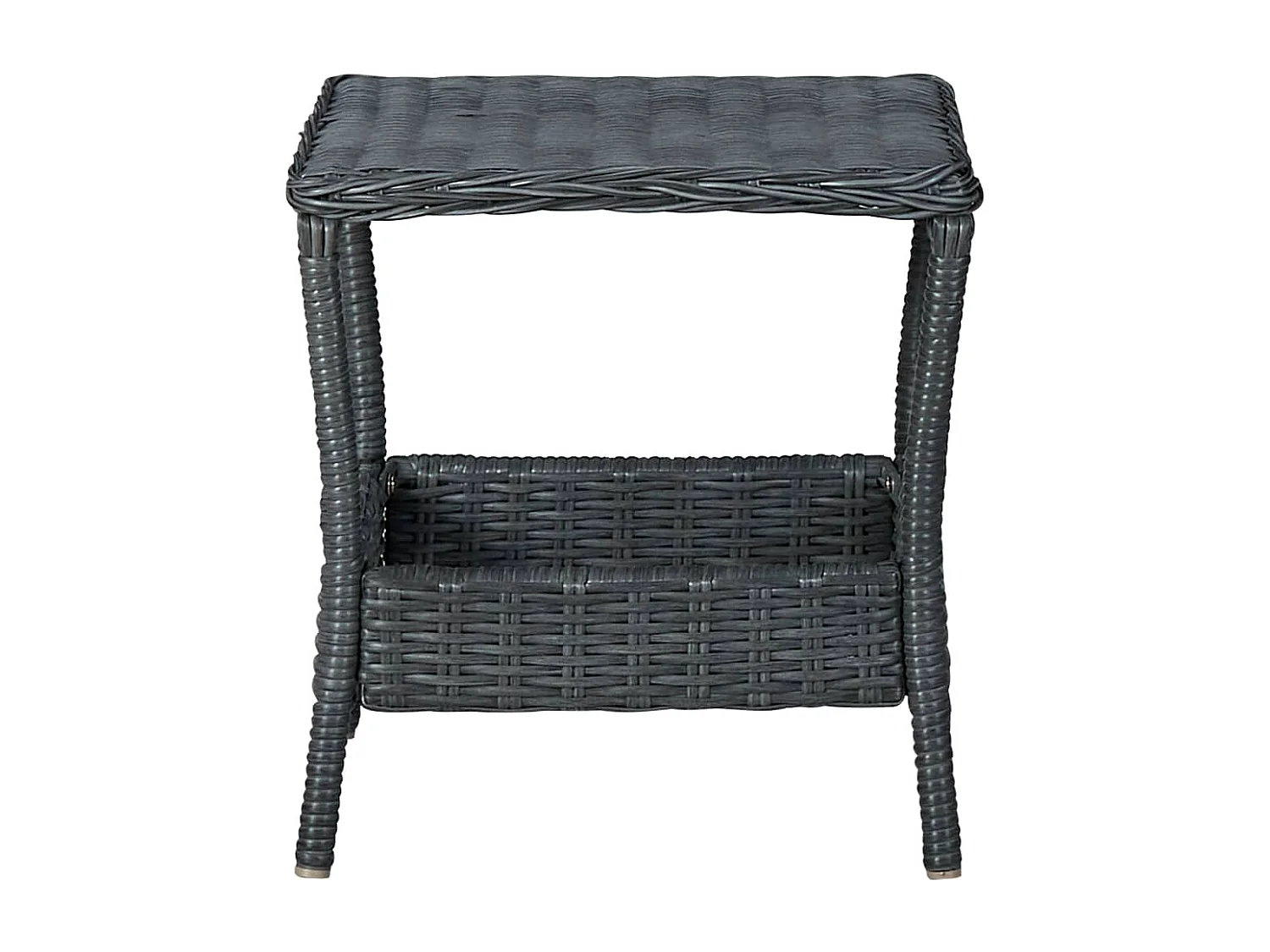 2-tlg. Garten-Sitzgruppe: Sofa + Tisch | Garten-Lounge-Set mit Auflagen Poly Rattan Dunkelgrau -GKD121078