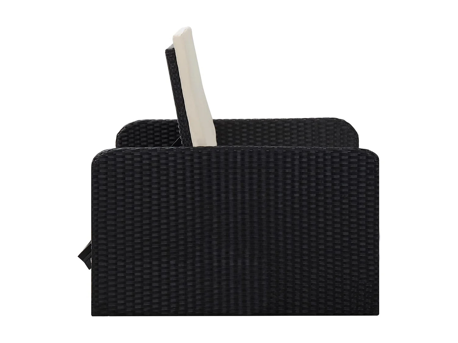 2-tlg. Garten-Sitzgruppe | Garten-Lounge-Set mit Auflagen Poly Rattan Schwarz -GKD315512