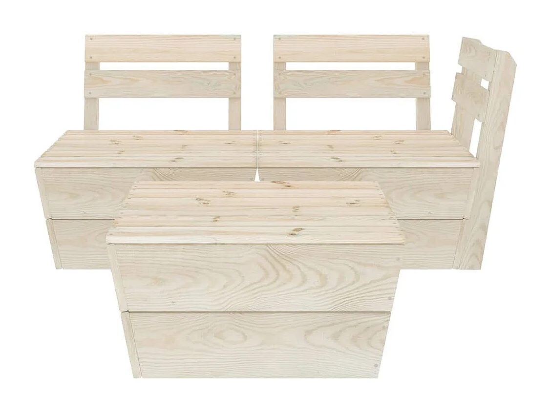 Salon de jardin palette 3 pcs Bois d'épicéa imprégné BE98191