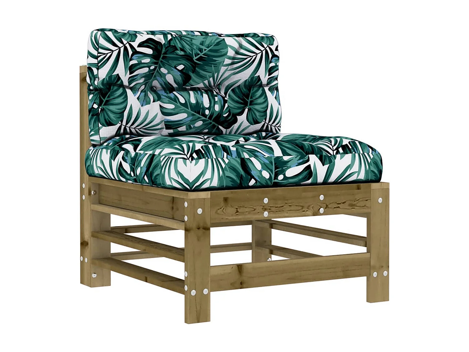 Salon de jardin 3 pcs avec coussins bois de pin imprégné BE10463