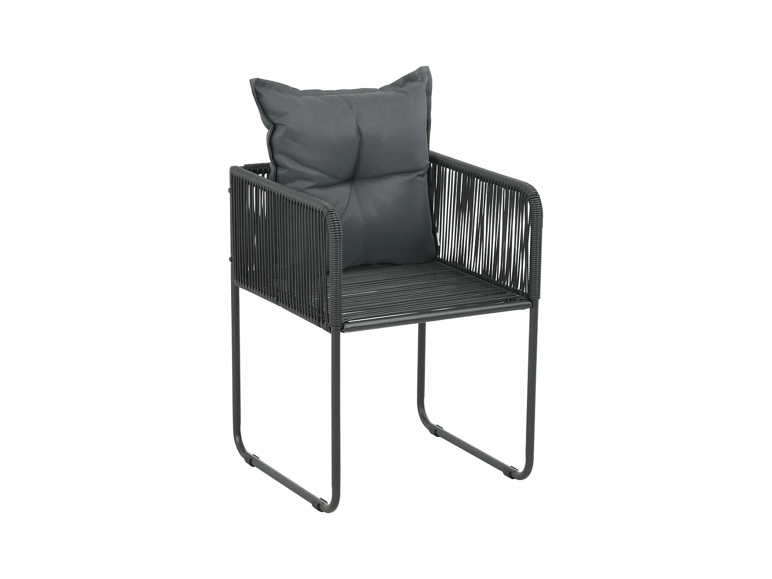 3-tlg. Garten-Essgruppe,Gartensitzgruppe PVC Rattan Schwarz und Braun -gkd15358