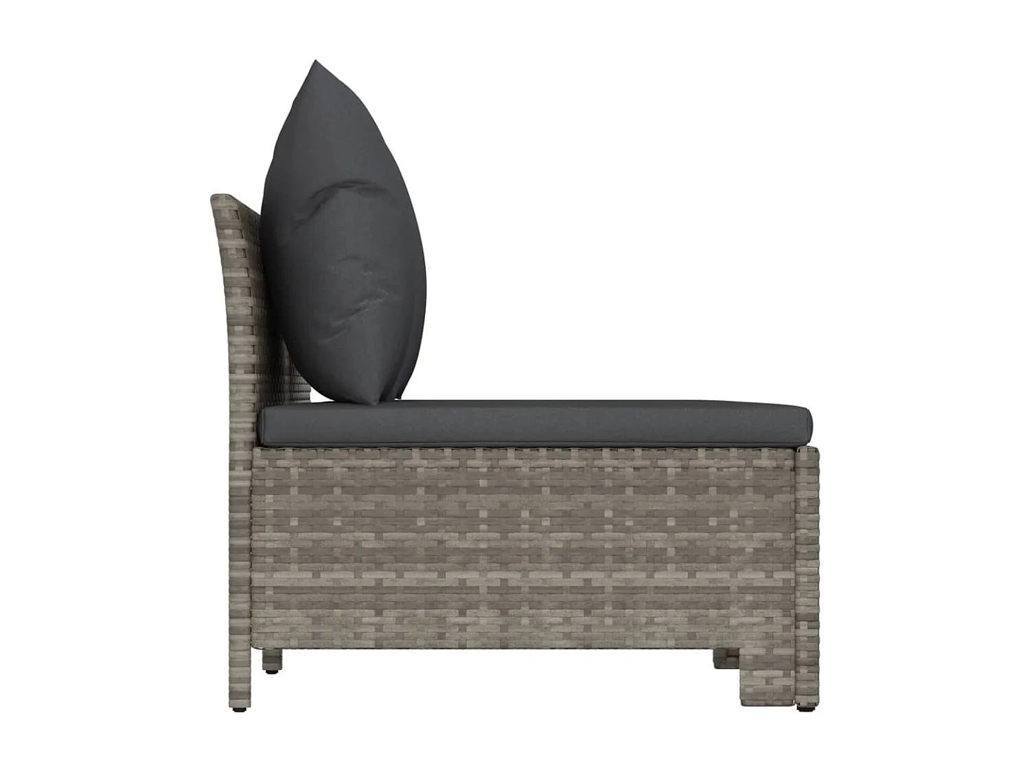 Salon de jardin 3 pcs avec coussins Gris Résine tressée BE24310