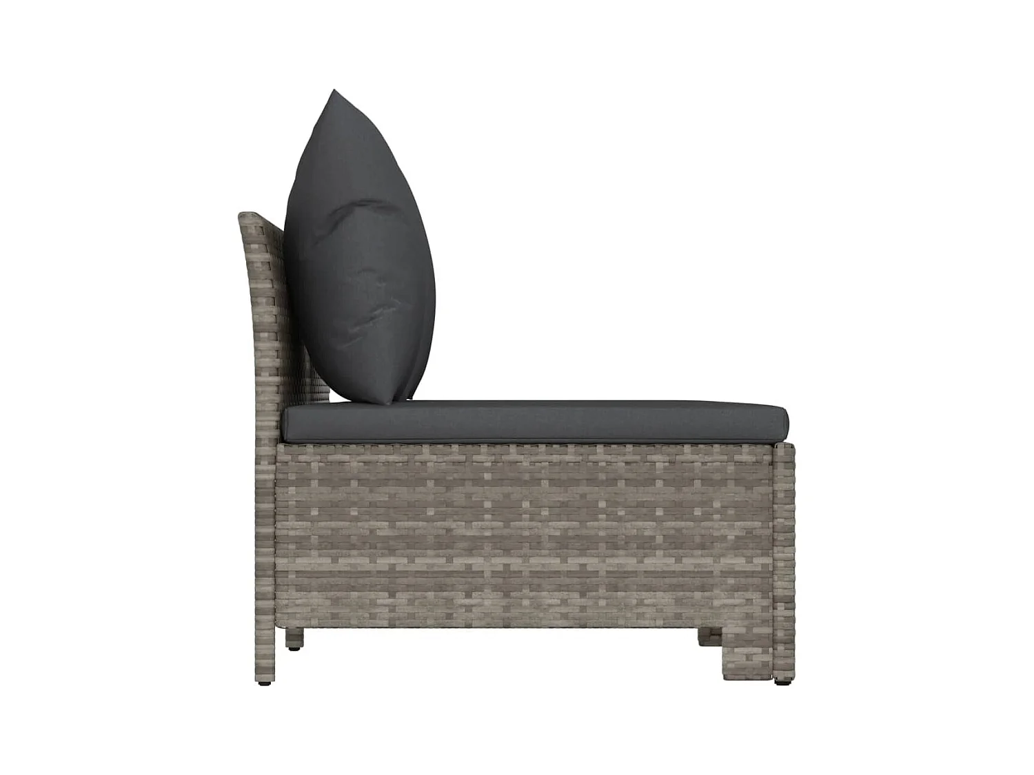 Salon de jardin 3 pcs avec coussins Gris Résine tressée BE24310