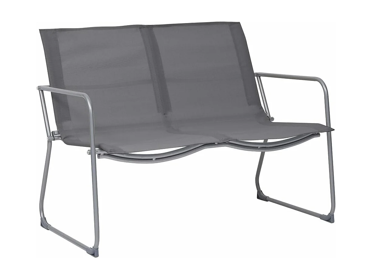 4-tlg. Garten-Sitzgruppe: Sofa + Tisch | Garten-Lounge-Set Stoff und Stahl Grau -GKD833790