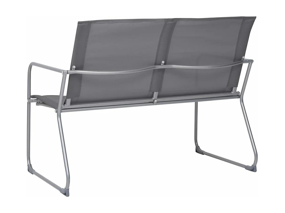 Salon de jardin 4 pcs Tissu et acier Gris BE23560