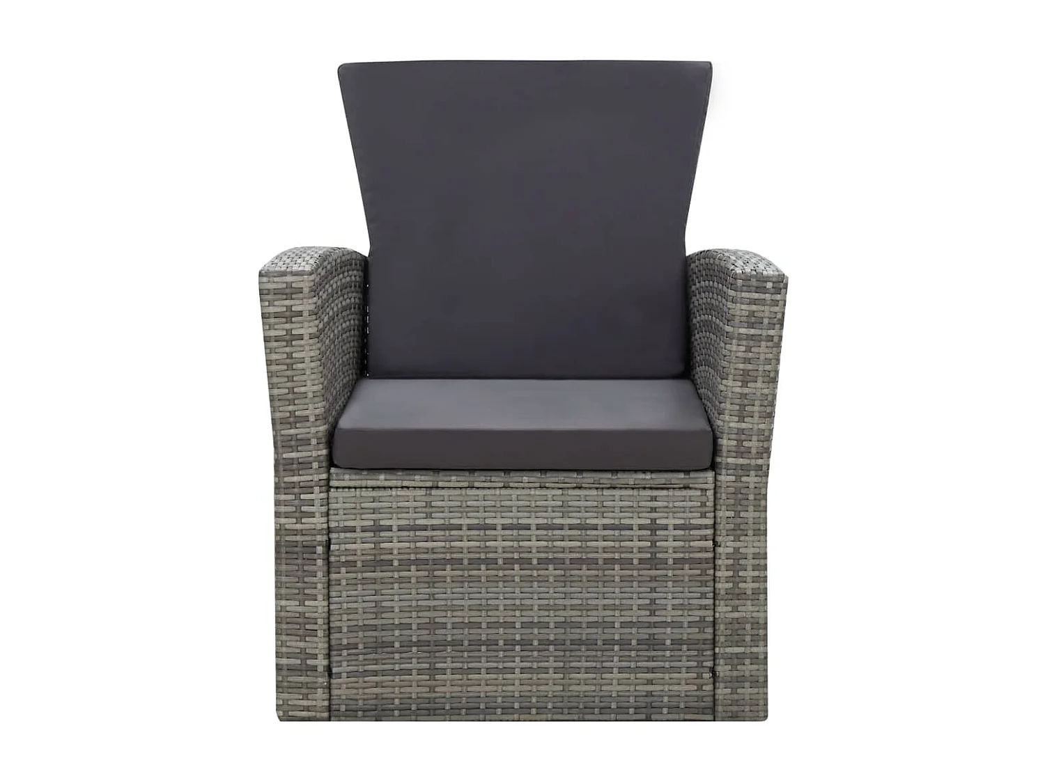 4-tlg. Garten-Sitzgruppe: Sofa + Tisch | Garten-Lounge-Set mit Kissen Poly Rattan Grau -GKD866387