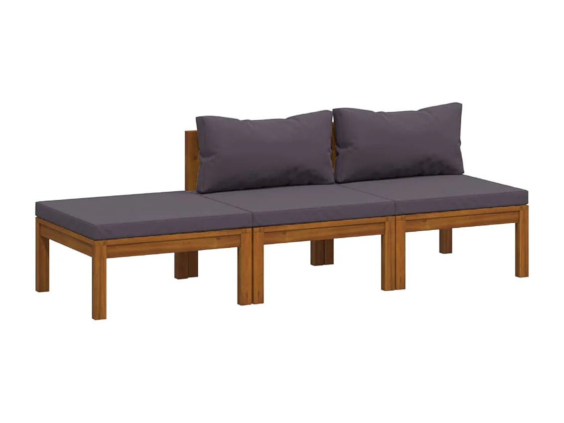 3-delige Loungeset met kussens massief acaciahout NL68951