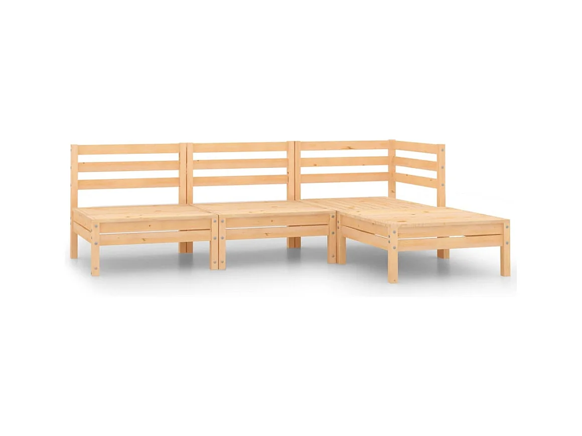Salon de jardin 4 pcs bois massif de pin BE56207