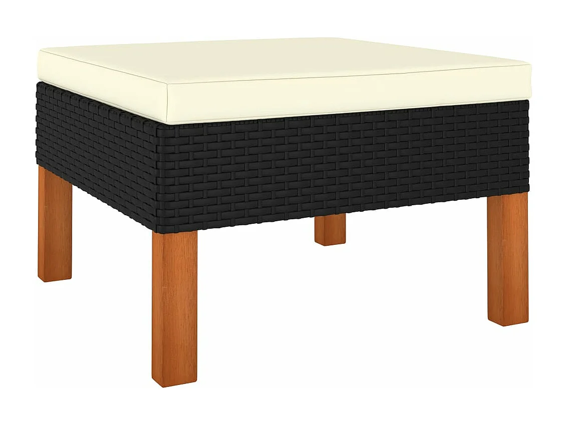 6-tlg. Garten-Sitzgruppe | Garten-Lounge-Set mit Kissen Poly Rattan Schwarz -GKD114634